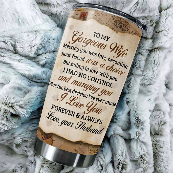 Meeting You Was Fate - Gift For Couples, Personalized Tumbler.