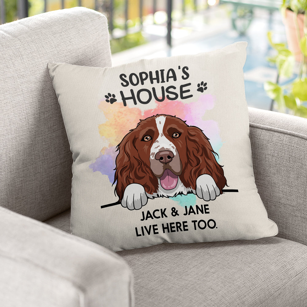 This Is My Dog's House, I Live In Here Too - Personalized Pillow (Insert Included).