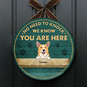 No Need To Knock - Funny Personalized Dog Door Sign.