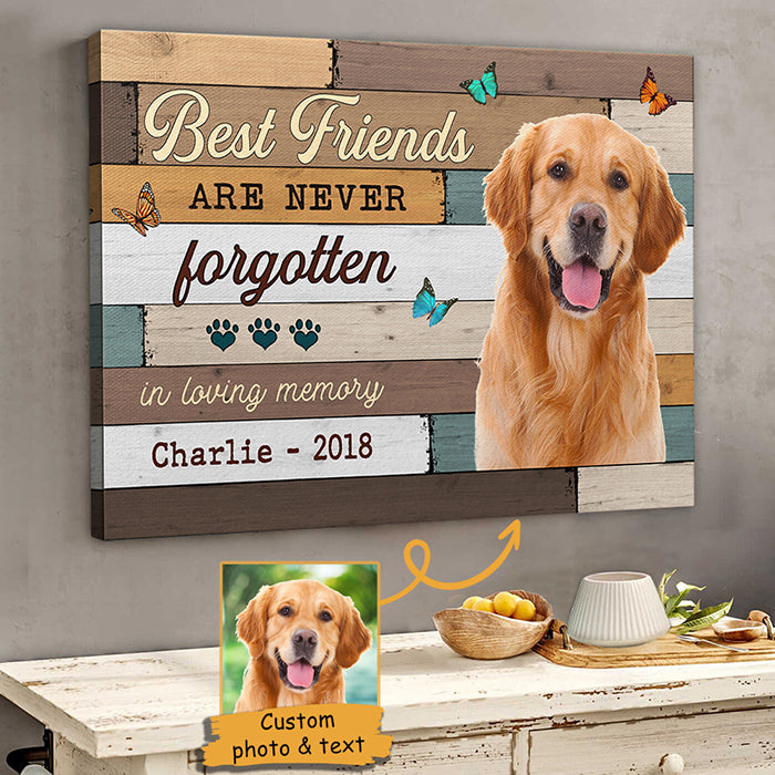 Best Friends Are Never Forgotten Image Upload - Personalized Horizontal Canvas.