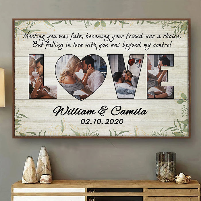 Falling In Love With You Was Beyond My Control -  Horizontal Poster.