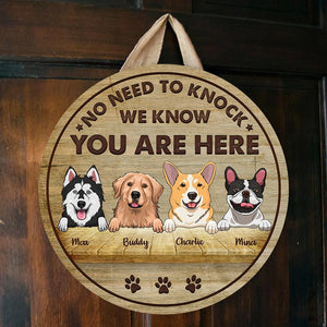 No Need To Knock - Funny Personalized Dog Door Sign.
