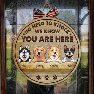 No Need To Knock - Funny Personalized Dog Door Sign.
