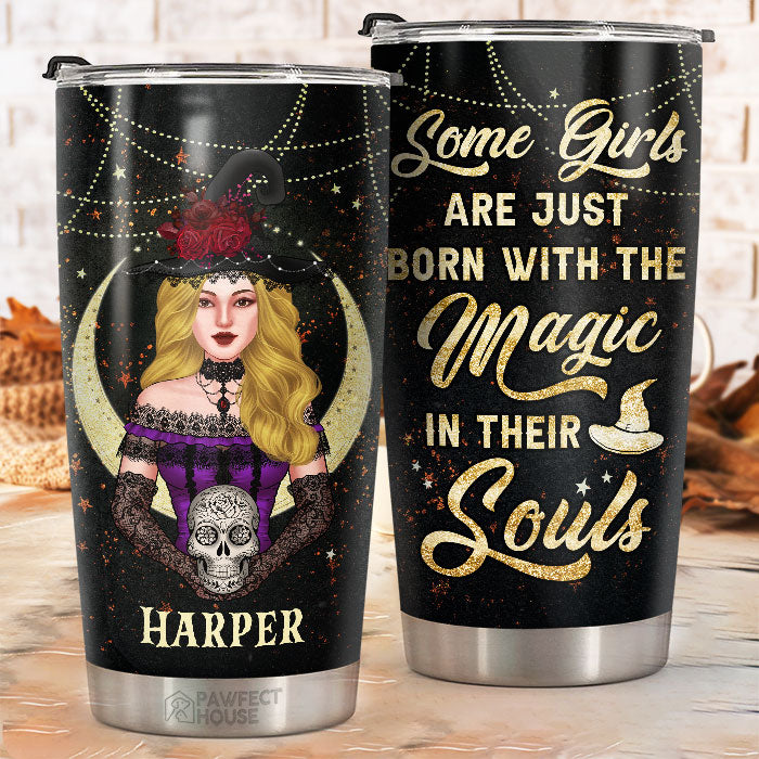 Né avec la magie dans leur âme - Gobelet personnalisé - Cadeau pour vous-même, cadeau d'Halloween