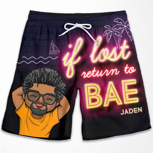 Retour à Bae, je suis Bae - Short de plage personnalisé pour couple - Cadeau pour couples, mari et femme