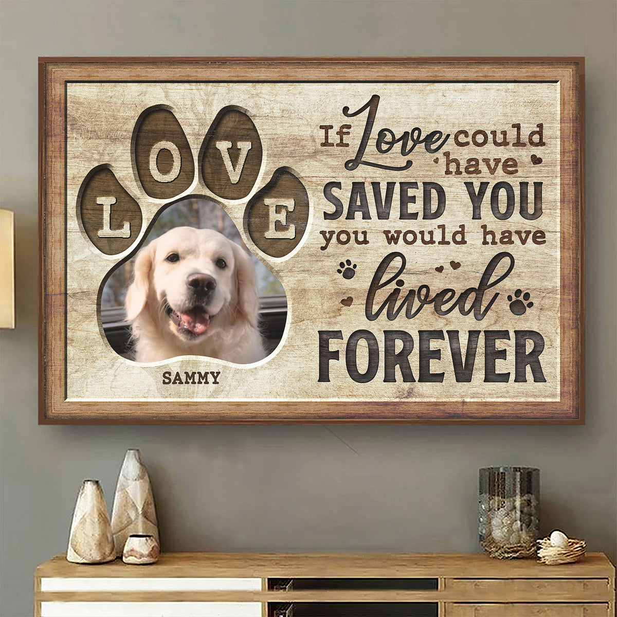 Tu aurais vécu éternellement ! Affiche horizontale personnalisée ! Télécharger une image, cadeau pour les amoureux des animaux