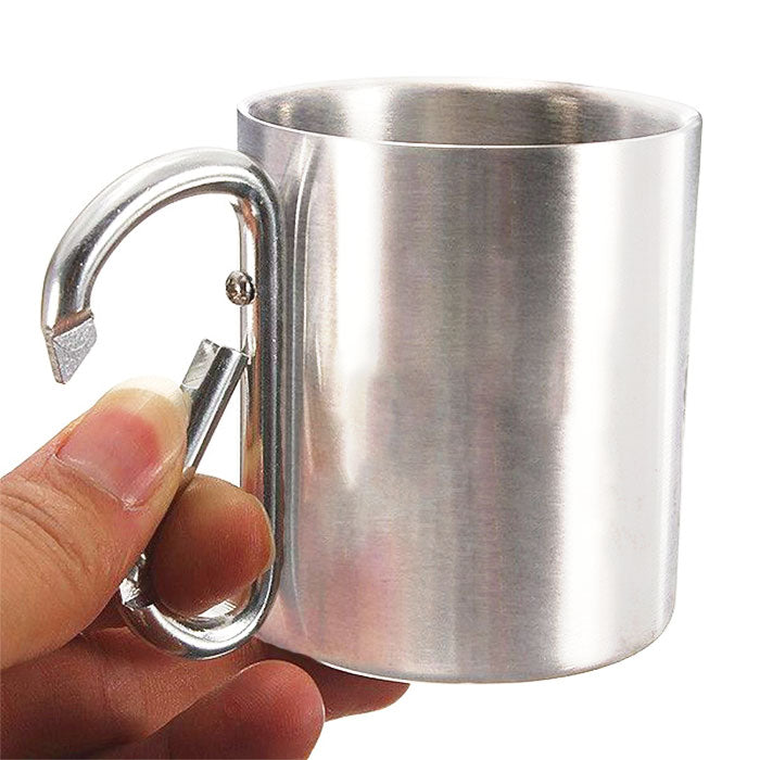 Toi, moi et les chiens - Mug de camping personnalisé avec mousqueton - Cadeau pour les amateurs de camping
