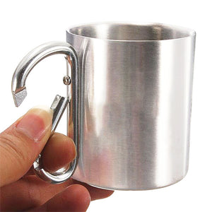 Toi, moi et les chiens - Mug de camping personnalisé avec mousqueton - Cadeau pour les amateurs de camping