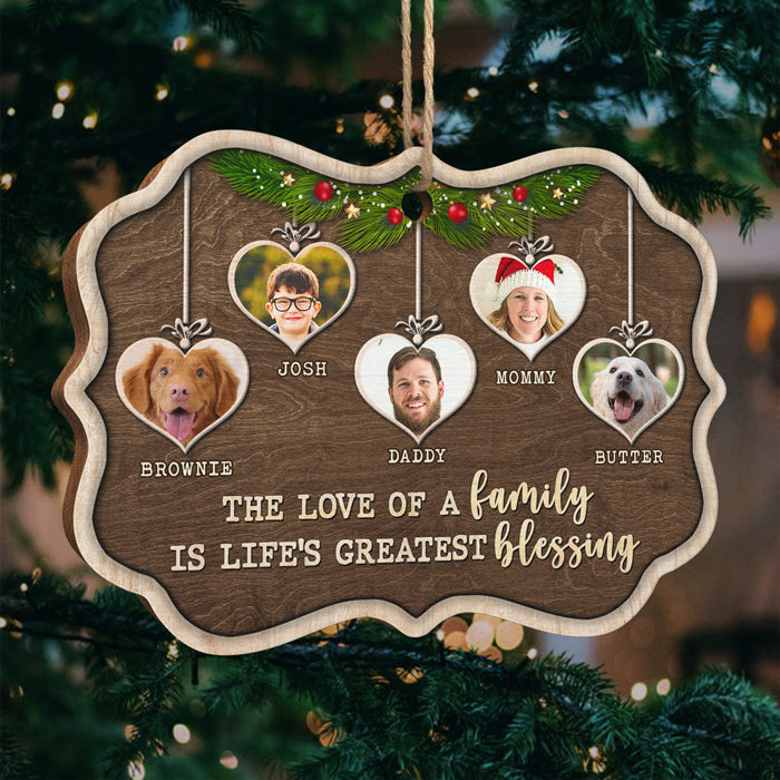 L'amour de la famille - Décoration de Noël en bois personnalisée en forme de Benelux, portrait photo de famille personnalisé, décoration photo personnalisée - Télécharger une image, cadeau pour la famille, cadeau de Noël