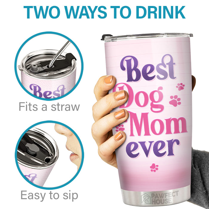 Meilleure maman chien et chat de tous les temps - Gobelet personnalisé pour chien et chat - Cadeau de fête des mères, d'anniversaire pour propriétaires d'animaux et amoureux des animaux