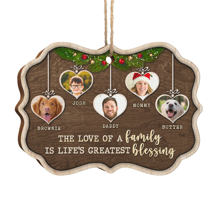 L'amour de la famille - Décoration de Noël en bois personnalisée en forme de Benelux, portrait photo de famille personnalisé, décoration photo personnalisée - Télécharger une image, cadeau pour la famille, cadeau de Noël