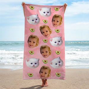 Nous avons tous besoin de vitamines ! Serviette de plage personnalisée ! Télécharger une image, cadeau pour la famille ou pour les enfants
