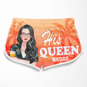 Son Roi, Sa Reine - Short de plage personnalisé pour couple - Cadeau pour couple, mari et femme