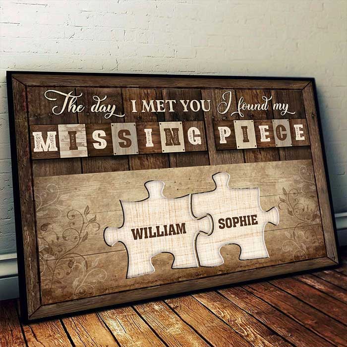 Love Holds Us Together - Gift For Couples, Personalized Horizontal Poster.