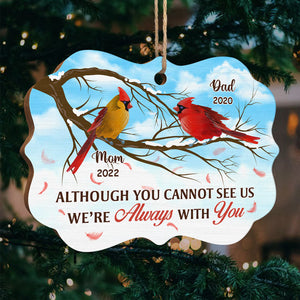 Même si tu ne peux pas me voir, je suis toujours avec toi - Ornement commémoratif personnalisé - En bois en forme de Benelux - Cadeau de condoléances, cadeau de Noël pour la famille