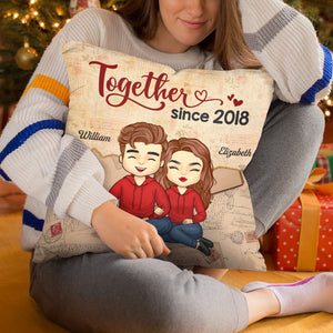 Nous sommes ensemble depuis - Coussin personnalisé pour couple - Cadeau pour mari et femme, anniversaire