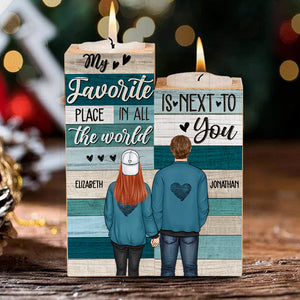 My Favorite Place In All The World - Gift For Couples - Personalized Candle Holder.