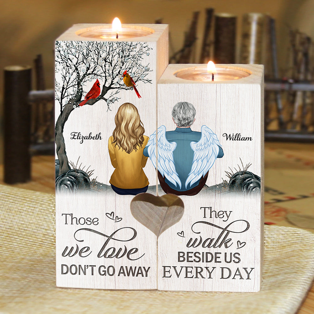 Walk Beside Us Every Day - Gift For Couples, Personalized Candle Holder.
