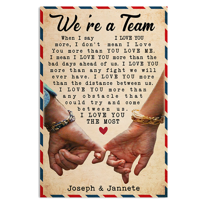 I Love You More Than The Distance Between Us - Gift For Couples, Personalized Vertical Poster.