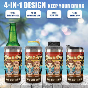 Partenaire pour la vie : boisson et voyages – Seau isotherme personnalisé – Cadeau pour couple, mari et femme