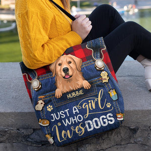 Just a girl who loves dog - Personalized Tote Bag.