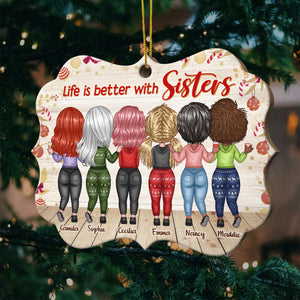 Sisters Forever, Never Apart - Maybe In Distance But Never At Heart  - Personalized Shaped Ornament.
