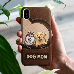 Née pour être une maman de chien - Cadeau pour maman de chien, coque de téléphone personnalisée