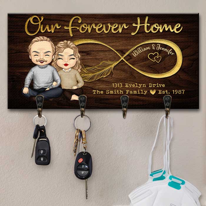 Notre vie, notre maison pour toujours - Porte-clés personnalisé, porte-clés - Cadeau pour couples, mari et femme