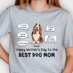 Je t'aime le plus, meilleur chien maman chien papa - Cadeau pour la fête des mères et la fête des pères, t-shirt unisexe personnalisé, sweat à capuche