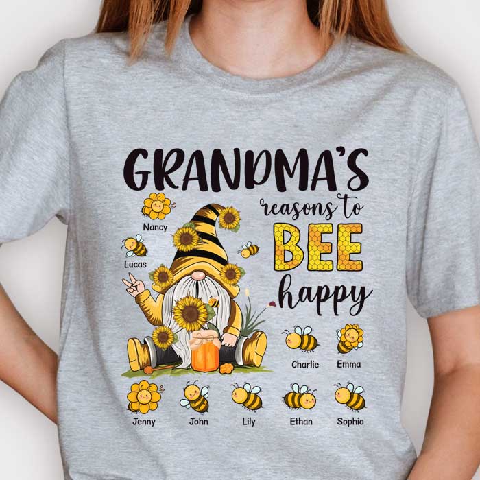 Les raisons d'être heureuse de grand-mère - Cadeau pour grand-mère, t-shirt unisexe personnalisé, sweat à capuche