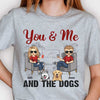 Toi, moi et les chiens - Cadeau pour couple, mari, femme, t-shirt unisexe personnalisé, sweat à capuche