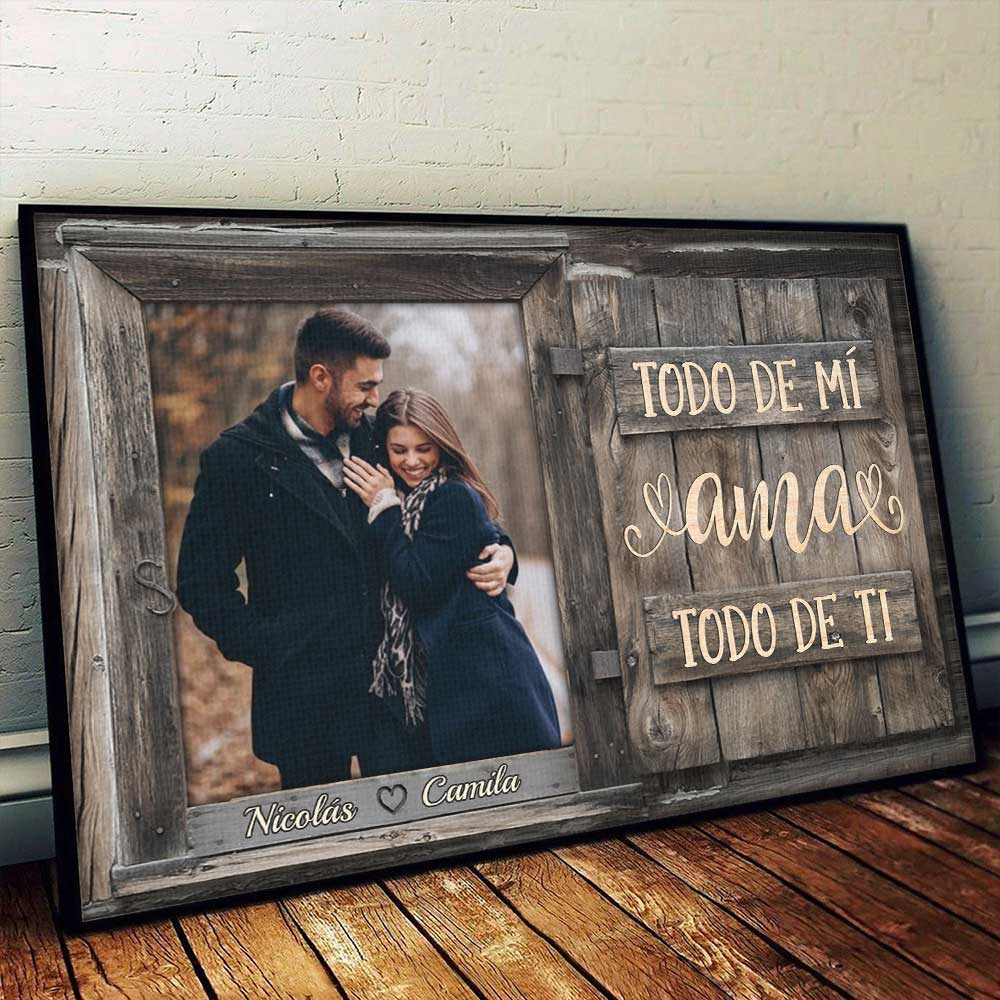 Todo De Mí Ama Todo De Ti - Télécharger une image, cadeau pour les couples, mari femme - Affiche horizontale personnalisée espagnol