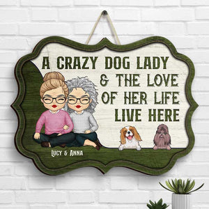 A Grumpy Dog Dad & His Love - Personalized Shaped Wood Sign - Gift For Couples, Husband Wife