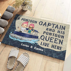 Un capitaine de ponton et sa reine de ponton - Tapis décoratif personnalisé - Cadeau pour couples, mari et femme