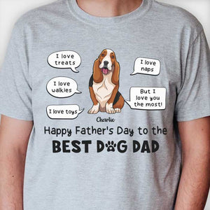 Je t'aime le plus, meilleur chien maman chien papa - Cadeau pour la fête des mères et la fête des pères, t-shirt unisexe personnalisé, sweat à capuche