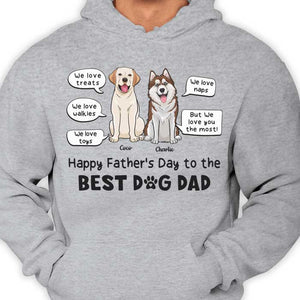 Je t'aime le plus, meilleur chien maman chien papa - Cadeau pour la fête des mères et la fête des pères, t-shirt unisexe personnalisé, sweat à capuche