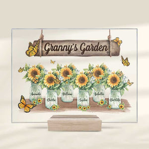 Jardin de grand-mère - Cadeau pour maman, grand-mère - Plaque acrylique personnalisée
