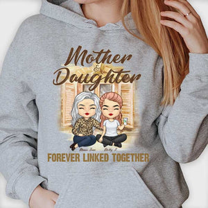 Mother & Daughters Forever Linked Together - Gift For Mom, Personalized Unisex Hoodie.
