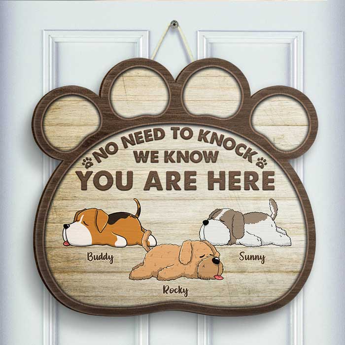 Sleeping Dogs - All Guests Must Be Approved By Us - Personalized Shaped Wood Sign.