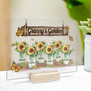 Jardin de grand-mère - Cadeau pour maman, grand-mère - Plaque acrylique personnalisée