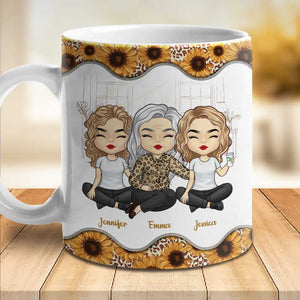 Mère et filles liées à jamais - Cadeau pour maman, tasse personnalisée