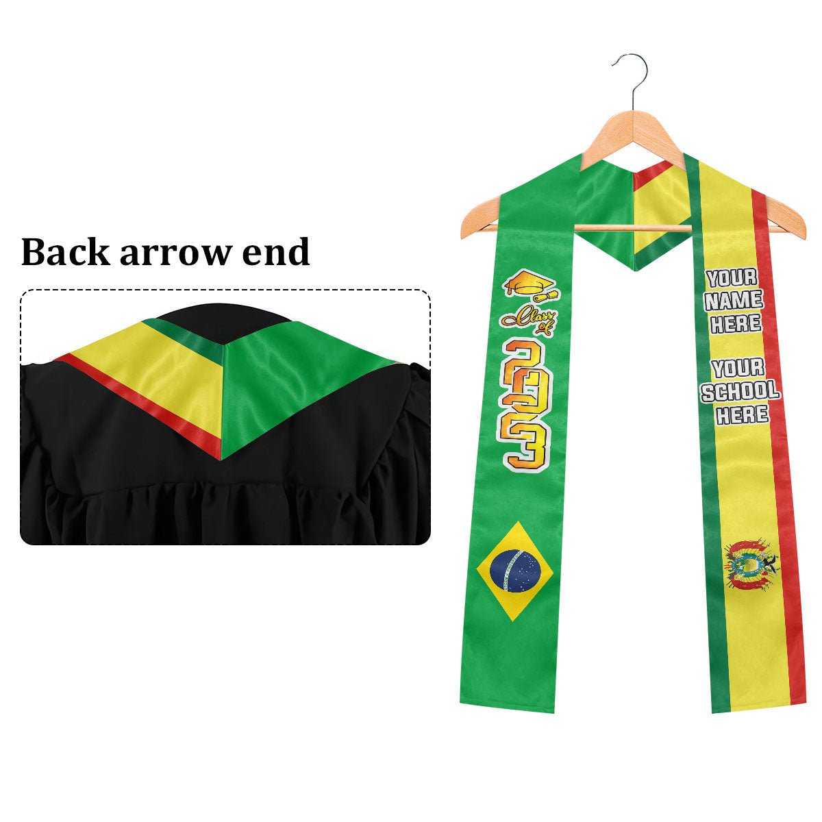 Country Flag Class of 2024 Best Gift For Graduation's Day - Personalized Graduation Stole