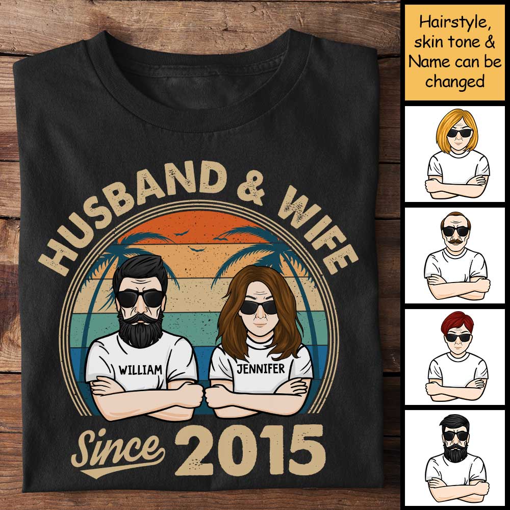 Husband & Wife Since - Personalized Unisex T-Shirt.