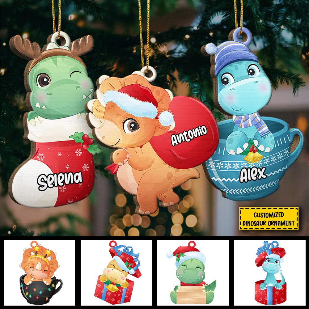Happy A Roarrrsome Christmas - Personalized Shaped Ornament.