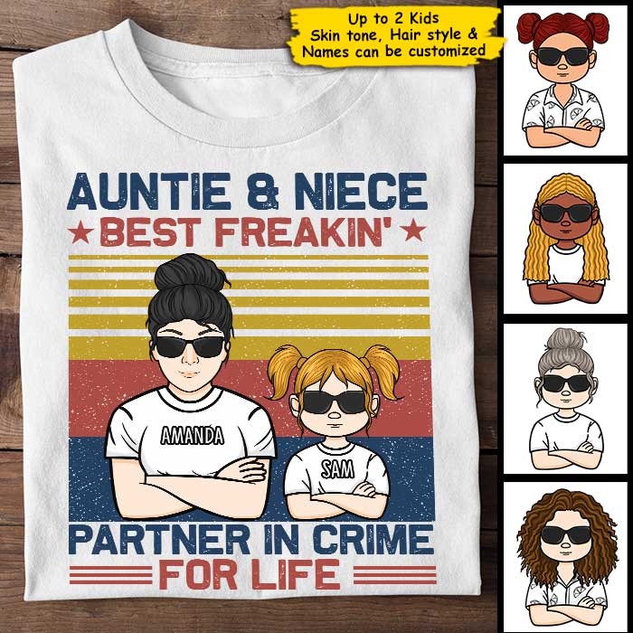 Auntie & Niece - Personalized Unisex T-Shirt.