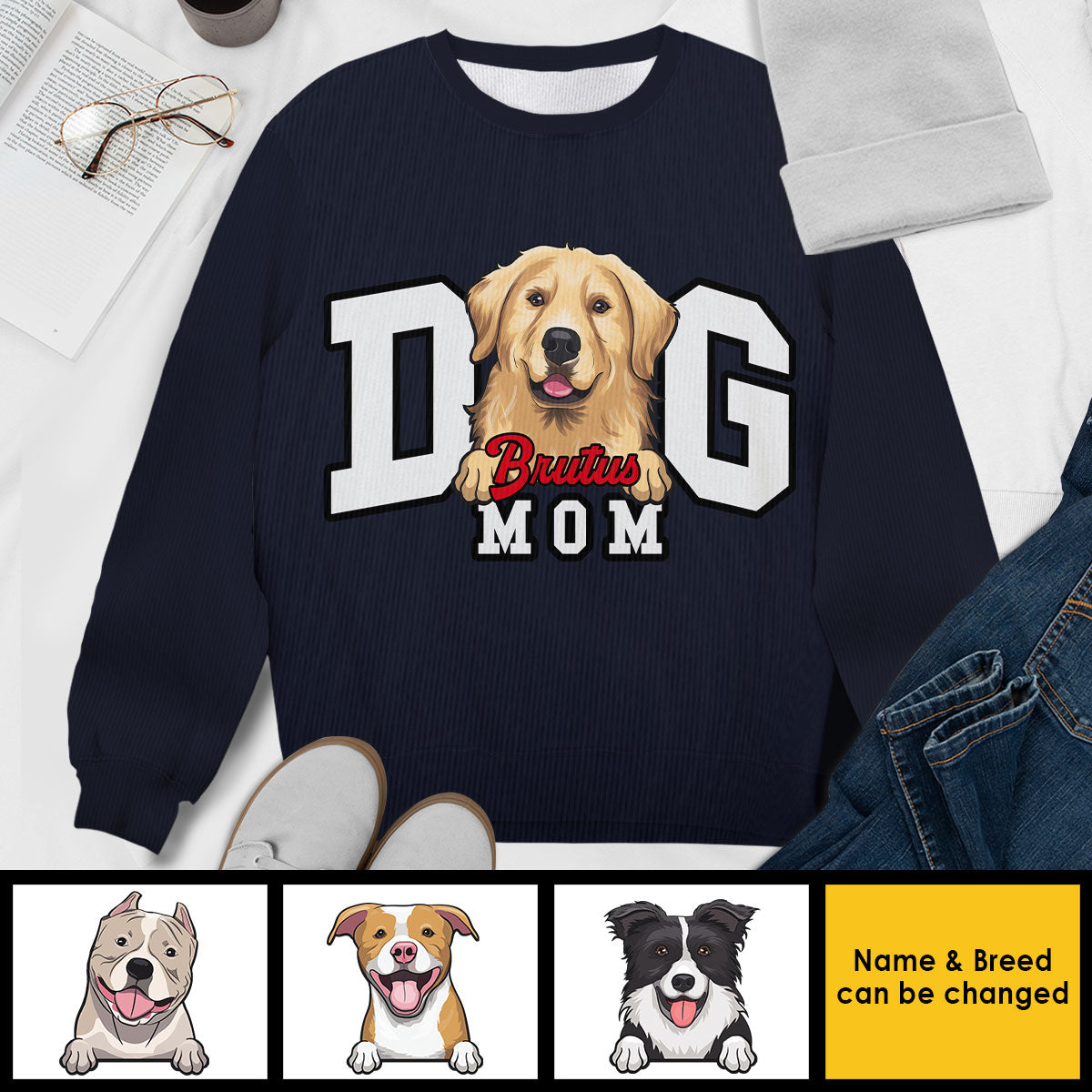 Proud Dog Mom - Gift For Dog Mom - Personalized All-Over-Print Sweatshirt.