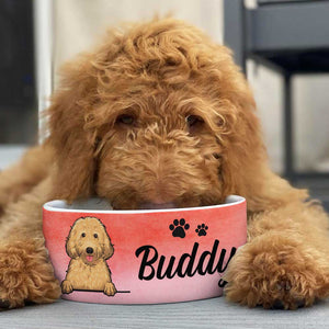 Pink Coral, Gift For Dog Lovers - Personalized Custom Dog Bowls.