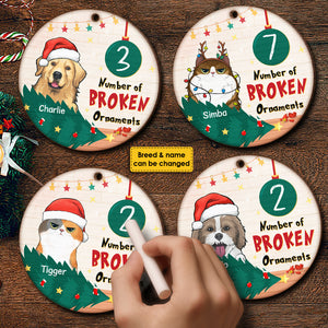 Number Of Broken Ornaments - Personalized Round Ornament.