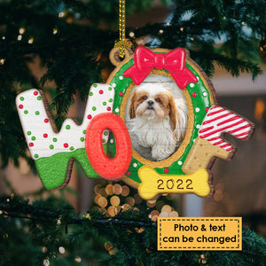 Biscuit Woof pour Noël - Décoration de Noël personnalisée en bois