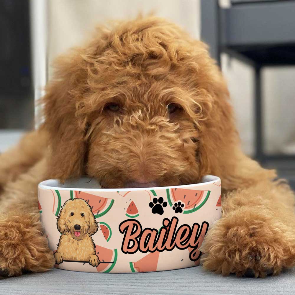 Summer Fruit, Gift For Dog Lovers - Personalized Custom Dog Bowls.